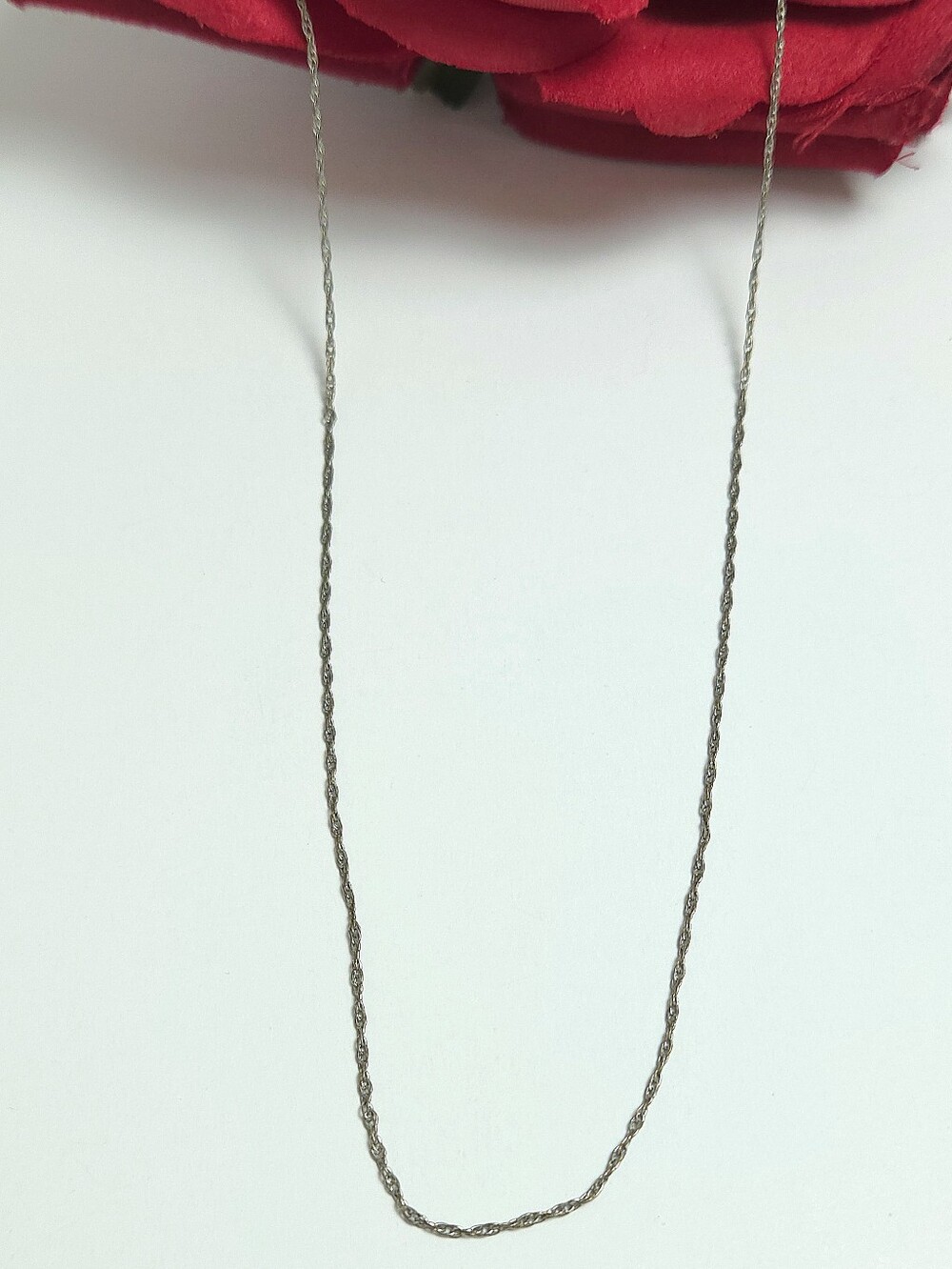 Vintage Atlas 12K White Gold Filled Fine Twist Chain Necklace 22" 1/20 12K GF - Picture 5 of 9